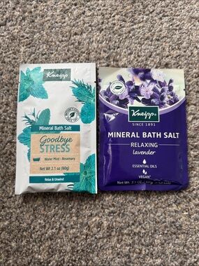 Kneipp Mineral Bath Salt Bundle, Goodbye Stress & Relaxing Lavender 2.1 Oz each